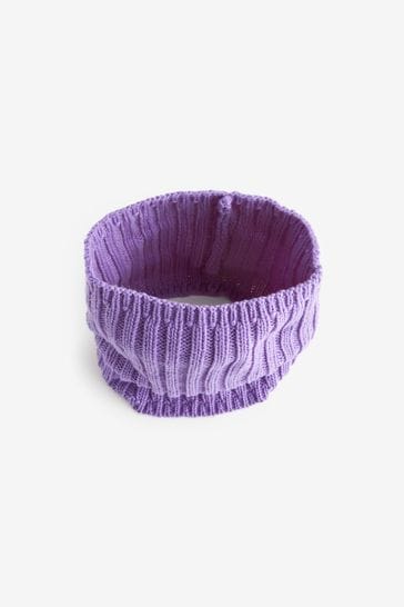 Purple Ribbed Knitted Snood (1-16yrs)