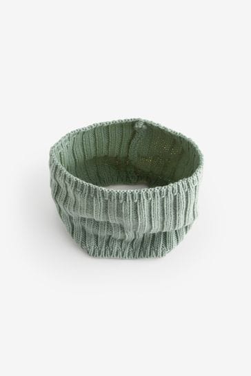Sage Green Ribbed Knitted Snood (1-16yrs)