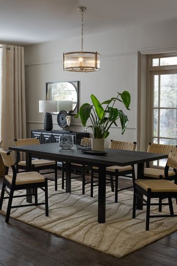 Black 8 person dining shop table