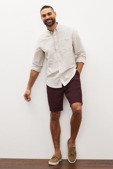 Burgundy chino shorts sale