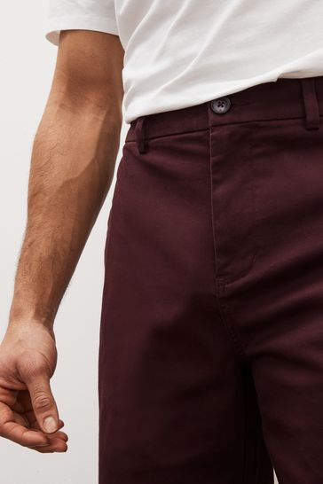 Burgundy chino shorts sale