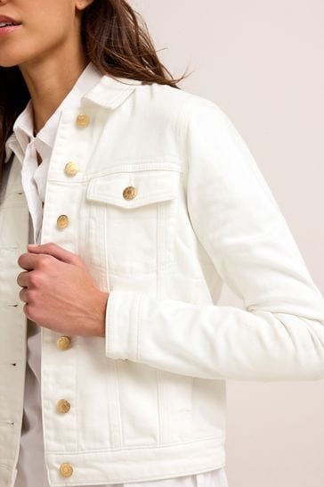 All white denim jacket clearance