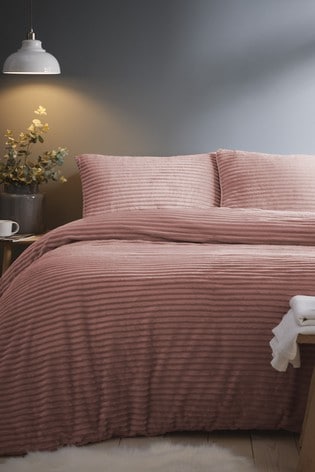 Jumbo Cord Silentnight Pink Duvet Cover And Pillowcase Set