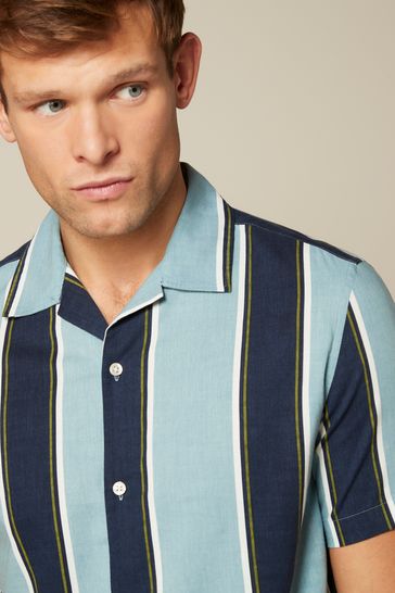 Light Blue Stripe Short Sleeve Shirt
