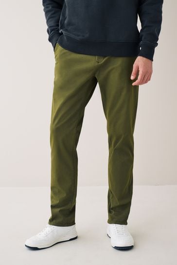 Mid Green Slim Stretch Chino Trousers