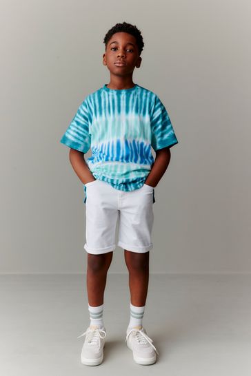 Blue/Green Relaxed Fit Tie-Dye Short Sleeve T-Shirt (3-16yrs)