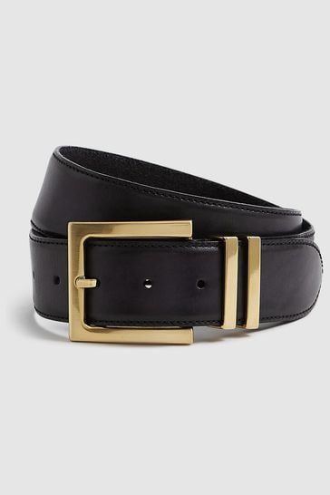 Reiss Black Brompton Leather Belt