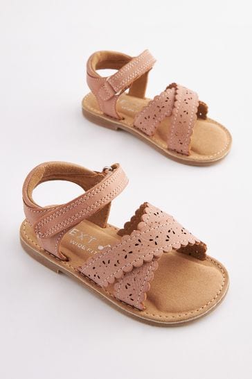 Buy Tan Brown Standard Fit (F) Crossover Ankle Strap Sandals from Next  Luxembourg