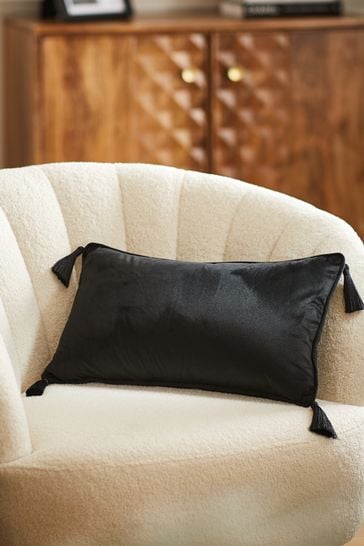 Black 50 x 30cm Matte Velvet Cushion