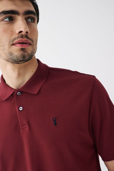 Red Burgundy Regular Fit Pique Polo Shirt