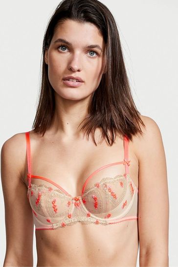 Buy Victoria's Secret Champagne Nude Wicked Unlined Heart Embroidery  Balconette Bra from Next Latvia