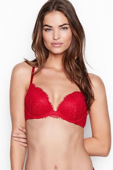Buy Victoria's Secret Lipstick Red Lace Push Up Bra from the Next
