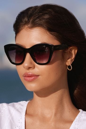 Lipsy Black Cateye Oversized Sunglasses