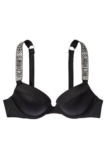 Buy Victoria's Secret Black Push Up Shine Strap Swim Bikini Top from Next  Luxembourg