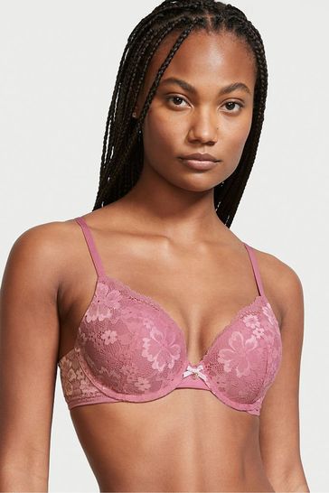 Buy Victoria's Secret Bordeaux Red Lace Full Cup Push Up Bra from