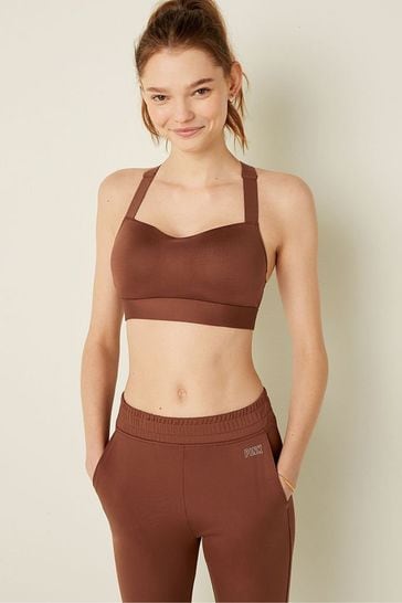 Buy Victoria's Secret PINK Soft Cappuccino Brown Medium Impact Push Up  Sports Bra from Next Luxembourg