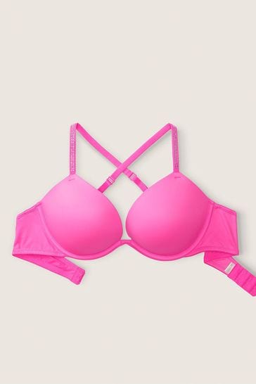 Buy Victoria's Secret PINK Atomic Pink Shine Smooth Super Push Up Bra from  Next Belgium