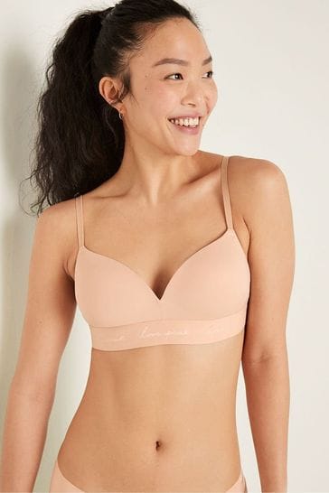 Buy Victoria's Secret PINK Champagne Nude Non Wired Push Up Smooth
