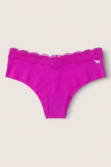 Buy Victoria's Secret PINK Dahlia Magenta Purple Cheeky Lace Trim No Show  Knickers from Next Sweden