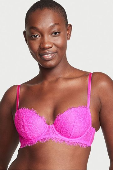 Buy Victoria's Secret Pink Berry Lace Lightly Lined Demi Bra from