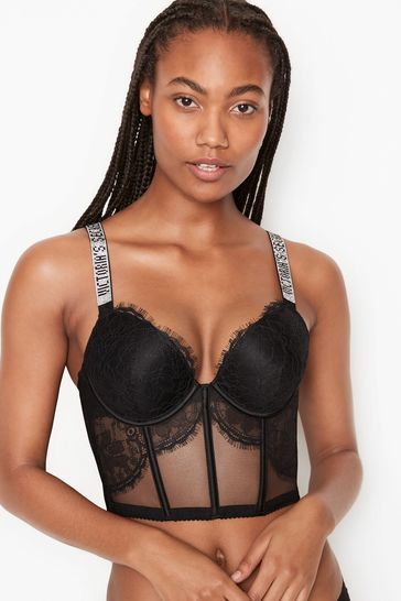 Buy Victoria's Secret Lace Shine Strap Plunge Push Up Corset Bra Top from  Next Hungary