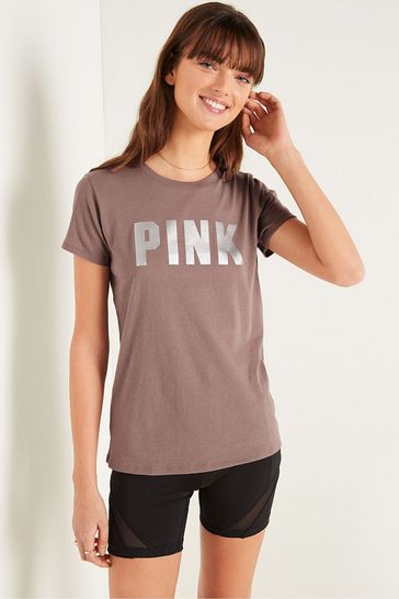 Buy Victoria s Secret PINK Iced Coffee Brown Short Sleeve T Shirt