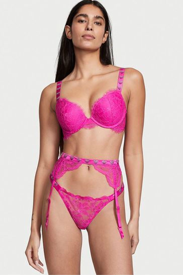 Buy Victoria's Secret Fuchsia Frenzy Pink Lace Shine Strap