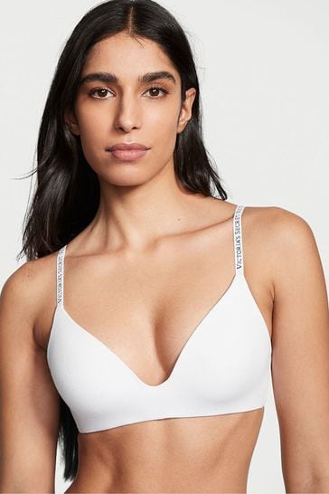 Buy Victoria's Secret White Non Wired Logo T-Shirt Bra from Next