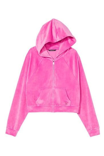 Velour best sale hooded jacket
