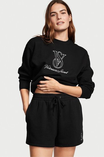 Buy Victoria s Secret Pure Black Cotton Fleece Pyjama Short from