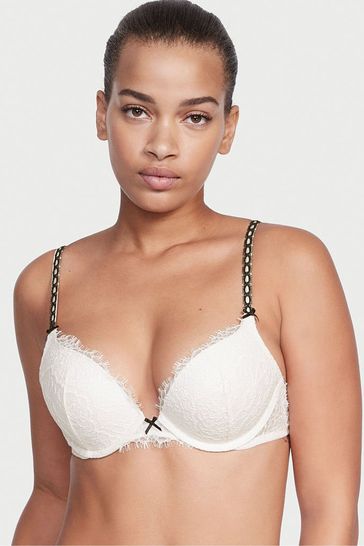 Buy Victoria's Secret Coconut White Push Up Lace Unlined Balcony Bra from  Next Luxembourg