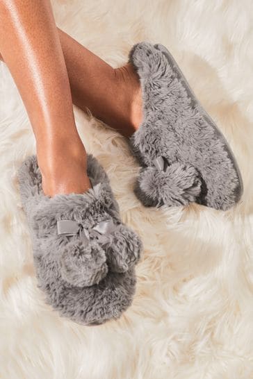 Faux fur clearance mule slippers