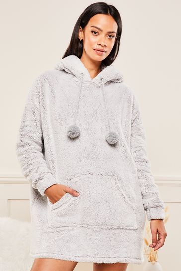 Lipsy Grey Cosy Oversized Blanket Hoodie