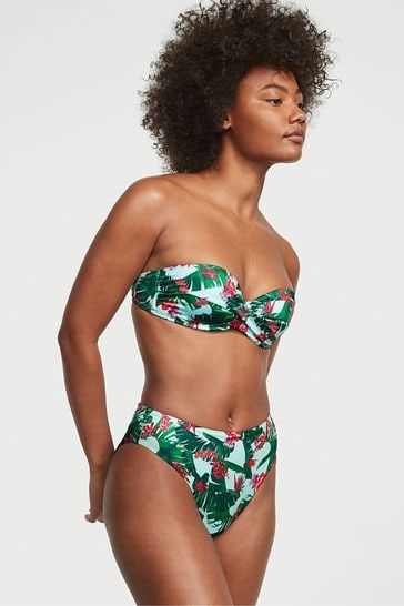 Buy Victoria s Secret Blue Palm Strapless Swim Bikini Top from
