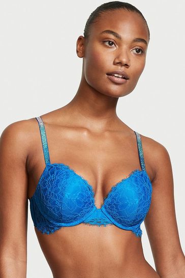 Buy Victoria's Secret Powder Blue Lace Push Up Bra from Next Norway
