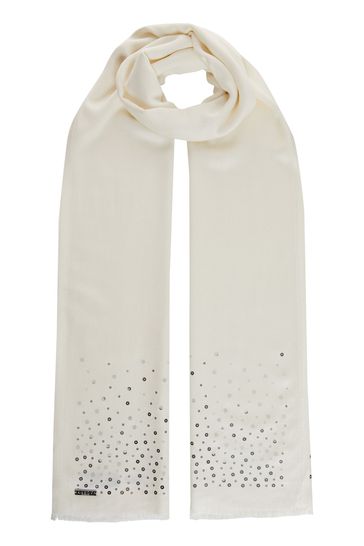 Lipsy Ivory Sequin Lightweight Scarf