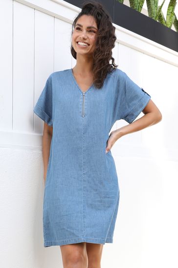 Zip front shop shift dress