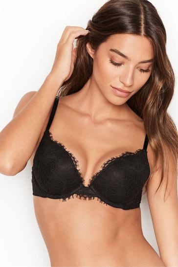 Buy Victoria's Secret Black Lace Push Up Bra from Next Hungary