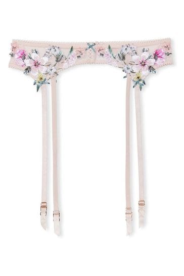 Victoria's Secret Floral Embroidered Garter Belt