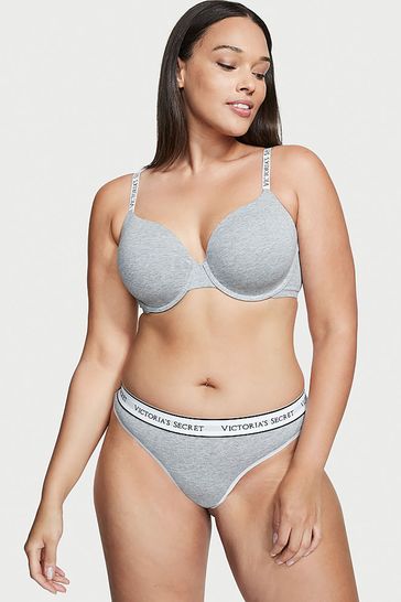 Buy Victoria's Secret Grey Thong Logo Knickers from Next Luxembourg
