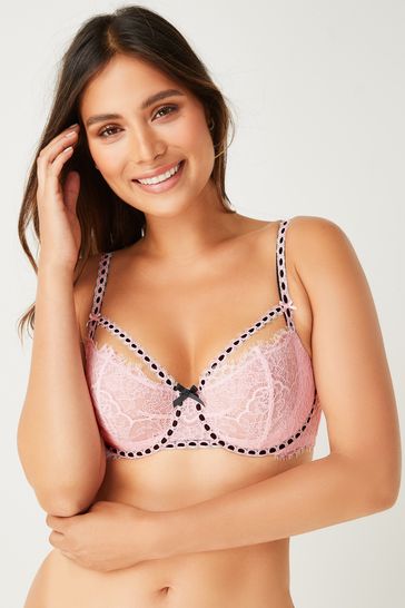 Victoria's Secret Angel Pink Lace Unlined Balcony Bra