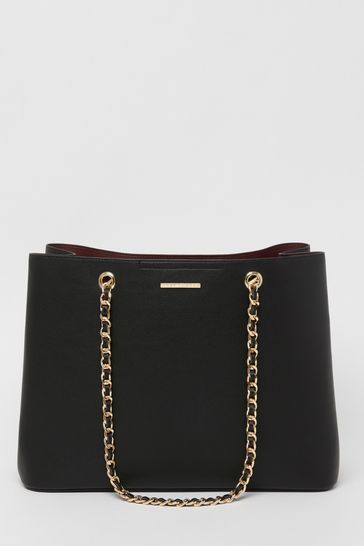 Lipsy Black Chain Shopper Tote Bag