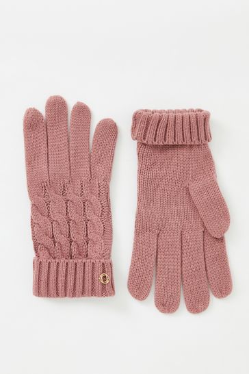 Lipsy Pink Cosy Cable Knit Glove