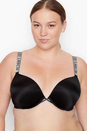 Buy Victoria's Secret Black Bombshell Add 2 Cups Shine Strap Push Up Bra  from Next Luxembourg