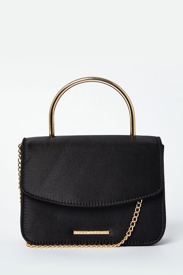 Buy Lipsy Black Satin Metal Top Handle Mini Box Bag from Next