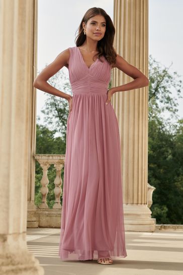 Lipsy Pink Empire Sleeveless Bridesmaid Maxi Dress