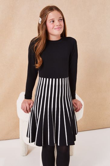 Lipsy Monochrome Stripe Knitted Dress