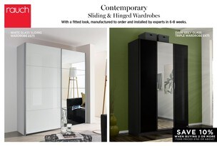 Buy Courtney Dark Grey Glass Triple Hinged Wardrobe By Rauch From