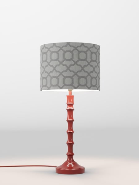 Silver Geo Velvet Lamp Shade (AR1540_F68898) | £30