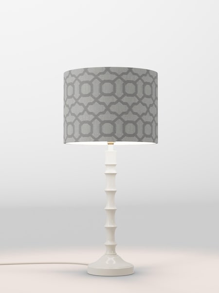 Silver Geo Velvet Lamp Shade (AR1541_F68898) | £30
